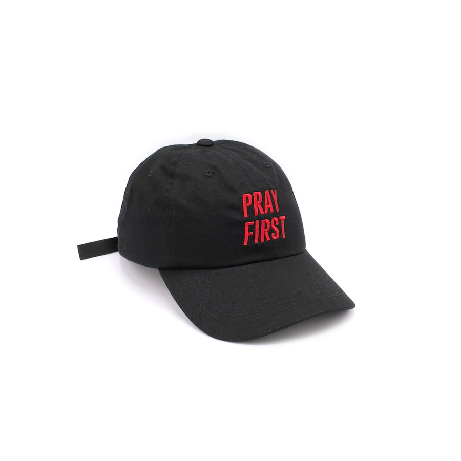 PRAY FIRST in Black + Red